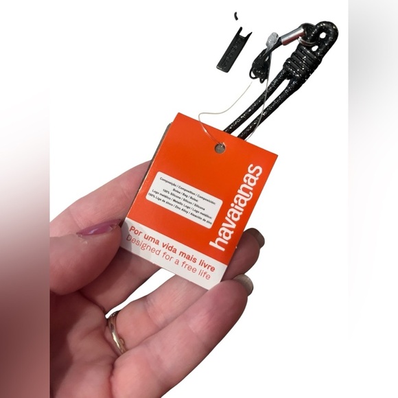 NWT HAVAIANAS MINI BAG BLACK GLITTER WRISTLET - Picture 5 of 7